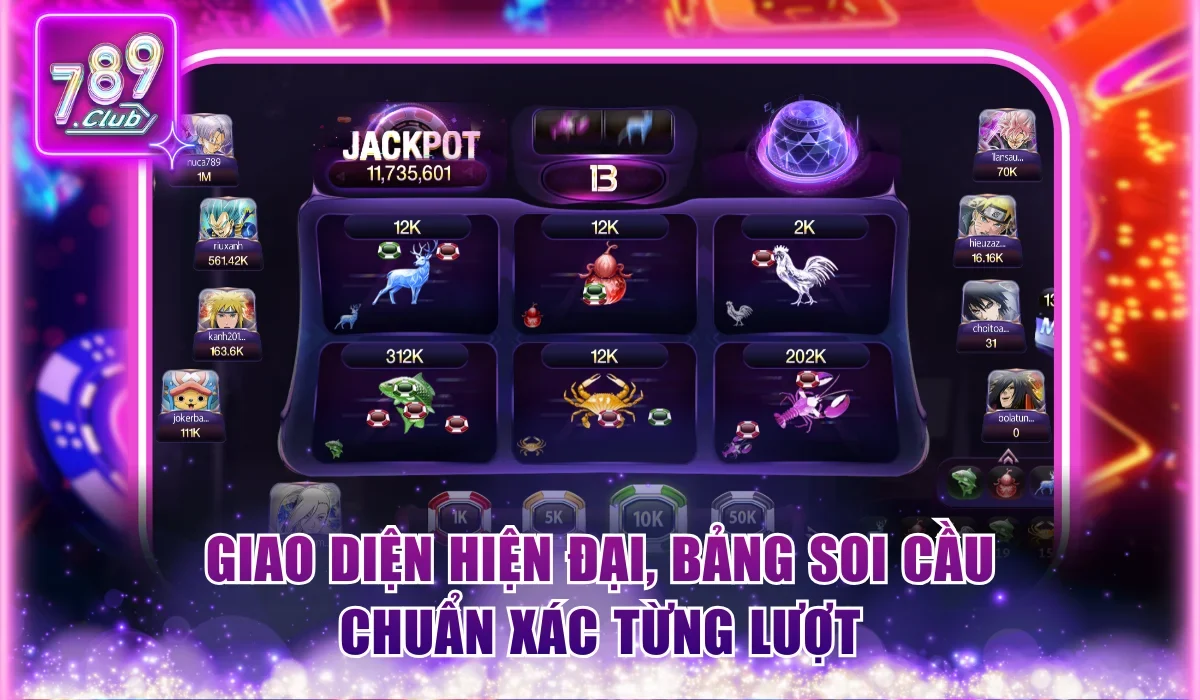 Luật Chơi Bầu Cua Big 5 789Club Và Cách Đặt Cửa Cho Tân Binh 1 Giao diện hiện đại, bảng soi cầu chuẩn xác từng lượt